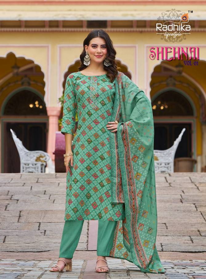 Shehnai Vol 1 By Radhika Handwork Designer Kurti With Bottom Dupatta Wholesale Price In Surat
